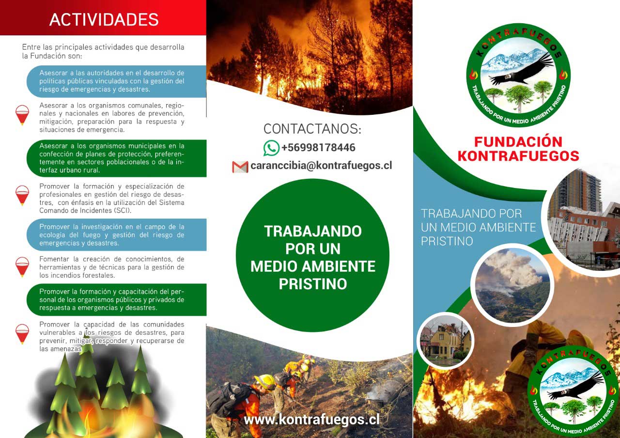 Tríptico entregado en feria CONAF